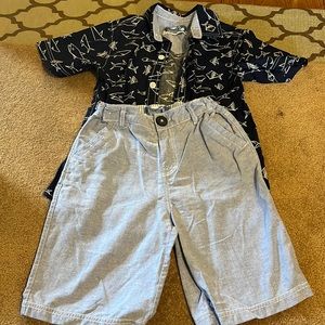 Boys shorts and button down set